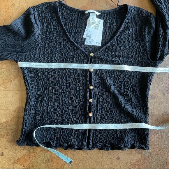 Black Button-Up Textured Cardigan NWT - Picture 5 of 7